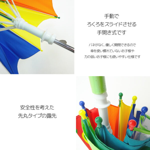 world of ERiC CARLE はらぺこあおむし カラフル 1コマ POE 45cm 手開き 傘 子供 キッズ ベビー トドラー 園児 小さい ジュニア 男の子 女の子 100cm 110cm 卒園 入学 小学生 低学年 小さい 雨傘 キャラクター アニメ 45センチ ビニール窓 記念 プレゼント ギフト あす楽