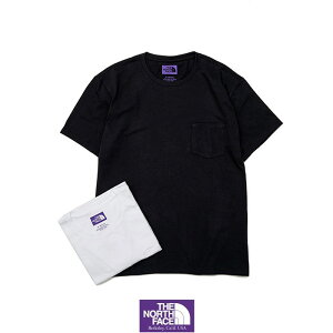 ・THE NORTH FACE PURPLE LABEL（ザ ノースフェイス　パープルレーベル）メンズ パック フィールド ティー/ホワイト/ TNF PPL/Pack Field Tee/White #パックTシャツ ポケットTシャツ　無地