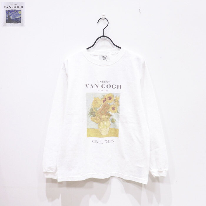 【スーパーセール 30％OFF】HEAR MY NAME（ヒアマイネーム）Vincent Van Gogh　HMNBNS-25SS-02CS　プリント　別注　クルーネック　HLEX　THE STARRY NIGHT　SUNFLOWERS　Tシャツ　カットソー
