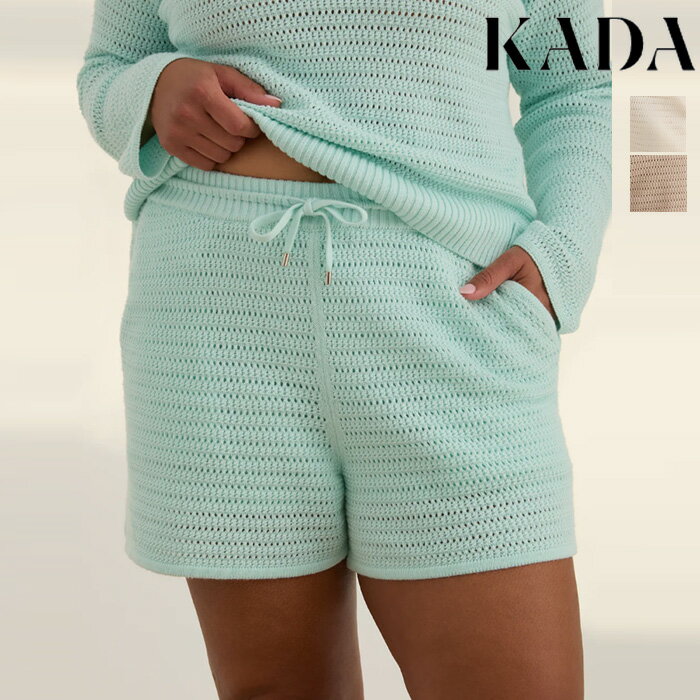 Nylon, Rayon, Polyester - KADA（カダ）OPEN KNIT SHORT　KHS2502　オープンニットショートパンツ　通気性　裏地付き　ラウンジ　リラックス