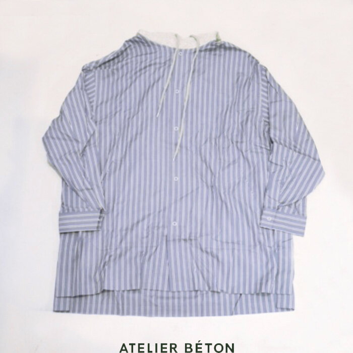 ڥѡ 40OFFATELIER BETONʥȥꥨ٥ȥ21214FSTRIPE HOODED SLIT SHIRTȥ饤ץġĹµ롡ադ