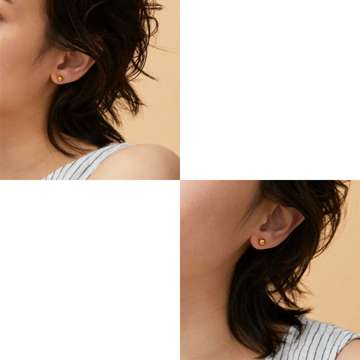 [ baqless(バックレス) ] AMITY BALL GOLD 【 baqless(バックレス) 】 世の女性たちが悩まされている 「キャッチによる締め付けの不快感」「ピアスの紛失」という問題を解決しようと思い立ち、 『バックキャッチのないピアス』の開発を始めます。 キャッチ一体型のピアスならキャッチの脱落そのものをなくせると考え、 ジュエリーデザイナーとしての知識と技術を生かしていくつもの試作品を製作。 Info 直径5.5ミリの使いやすいサイズのボールピアス。 シンプルなデザインなので、フォーマルとカジュアルの両方で使いやすく、どんなスタイルにもマッチします。 デイリー使いにオススメのピアスです。小さなお子様がいる方にもオススメです。 ヘッド素材 : 真鍮素材に18Kメッキ ポスト部分 : サージカルステンレス ヘッド部分：5.5ミリ カラー：ゴールドカラー 重量（片側）：約0.8グラム 商品コード：BQL-BL-YG Size(平置き：約) ※サイズに関しては商品により1〜2cmの誤差が発生する場合がありますので、予めご了承ください。 ※こちらの商品のサイズ感はブランド指定の表記となっております。 Attention ※掲載写真はパソコンのモニターによって実物と色味が異なる場合がございます。 ※商品は実店舗での販売もしておりますので、タイムラグにより在庫数のずれが生じる場合がございます。 万が一品切れの場合は誠に申し訳ございませんが、何卒、ご容赦の程お願い申し上げます。