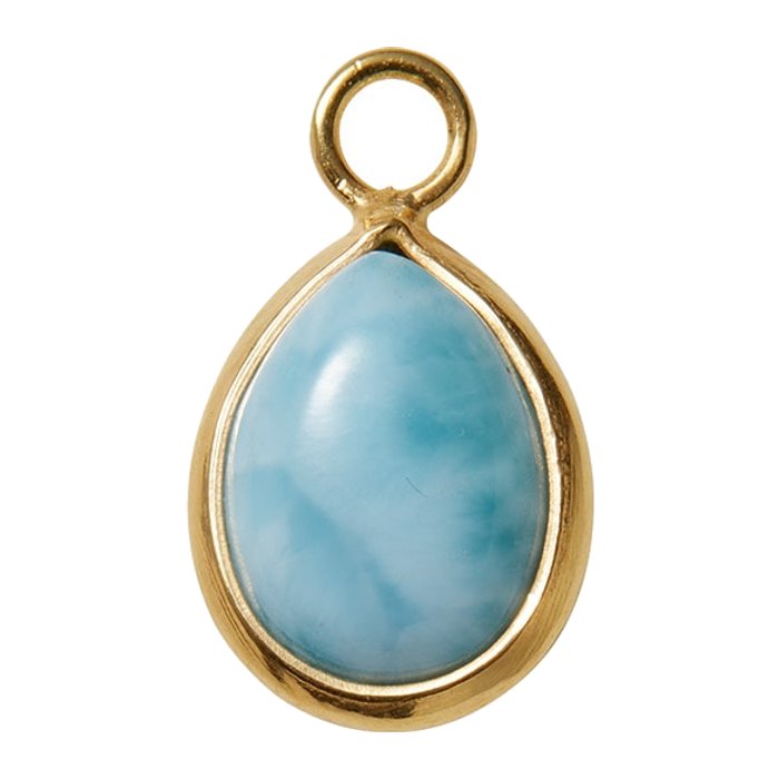 BAQLESS（バックレス） Ludique Larimar Gold ユニセックス ピアスチャーム 天然石 ラリマー ブルー ゴールド 癒し系 大人女性 LD-LRM-YG