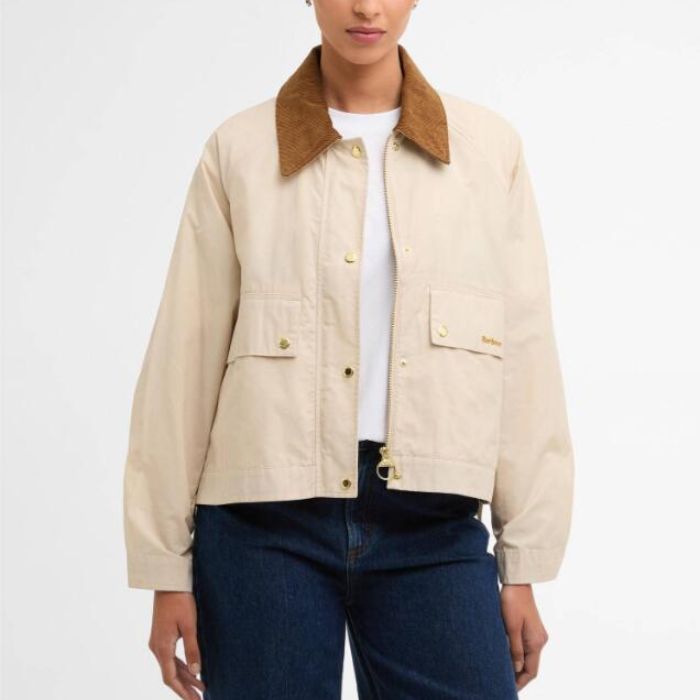 Barbour（バブアー）medland showerproof jacket ジャケット レディース ショート丈 ホワイト グリーン LSP0304
