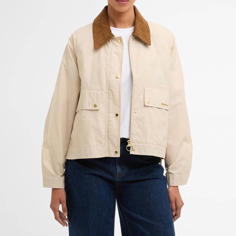 Barbour（バブアー）medland showerproof jacket ジャケット レディース ショート丈 ホワイト グリーン LSP0304