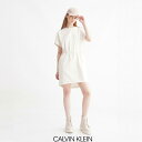 【SALE 20％OFF】Calvin Klein (カルバンクライン)T シャツ ドレス　 A-LOGO TAPE WAISTED　J220579　 ウィメンズ　ワンピース