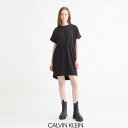 【SALE 30％OFF】Calvin Klein (カルバンクライン)T シャツ ドレス　 A-LOGO TAPE WAISTED　J220579　 ウィメンズ　ワンピース