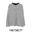 【SALE 40％OFF】CARHARTT WIP（カーハート）ウィメンズ ロングスリーブ ロビー Tシャツ　I029081　W' L/S ROBIE T-SHIRT　ボーダー　カットソー　長袖　クルーネック　レディース