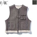 F/CE(エフ　シーイー) FAUX SHEARLING VEST　FSU10232U0001　ボア　エフシーイー　 ベスト 　ムートン　エコファー　秋　冬