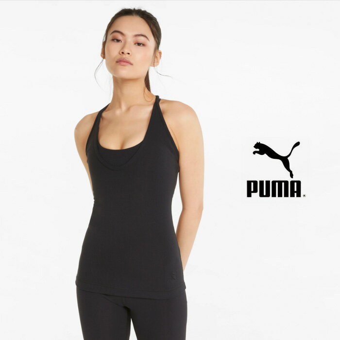 【SALE 30％OFF】PUMA（プーマ）ウィメンズ ヨガ スタジオ EXHALE リブ ディープ V タンクトップ　PJ521474　ヨガ　ストレッチ