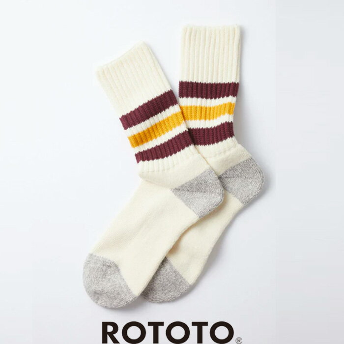 ROTOTO（ロトト）コースリブオールドスクールクルーソックス　R1255　COARSE RIBBED OLDSCHOOL CREW SOCKS　靴下