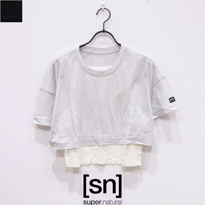 【SALE 20％OFF】SUPER.NATURAL（スーパー.ナチュラル）W CROP TEE SNW024570 ティーシャツ デザイン レディース