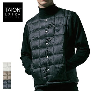 TAION EXTRA　タイオン　エクストラ　メンズクルーネックインナーダウンセット（Crew-neck inner down vest＋half sleeve＋long sleeve）　EX-04SETM