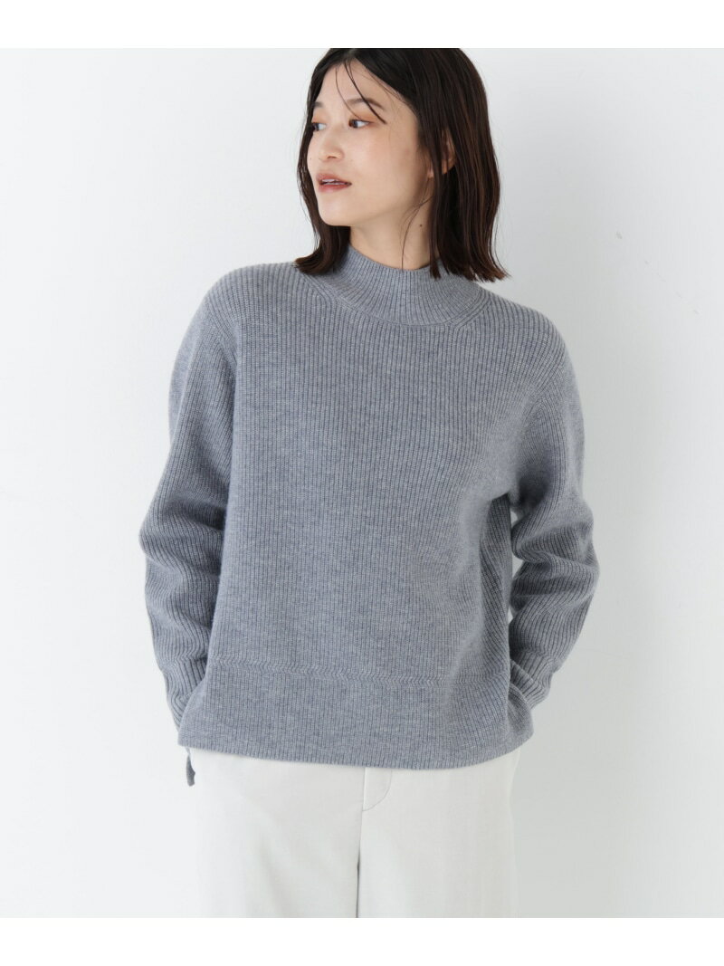 ◆ウールハイネック片畦プルオーバー human woman ヒューマン ウーマン トップス ニット グレー ベージュ レッド【先行予約】*【送料無料】[Rakuten Fashion]