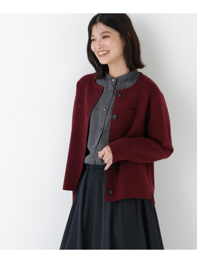 ◆ハイゲージミラノリブクルーネックジャケット human woman ヒューマン ウーマン ジャケット・アウター..