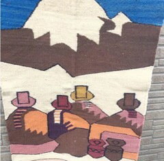 エクアドル タペストリー インディオ 景色 山 エスニック WOOL [2]