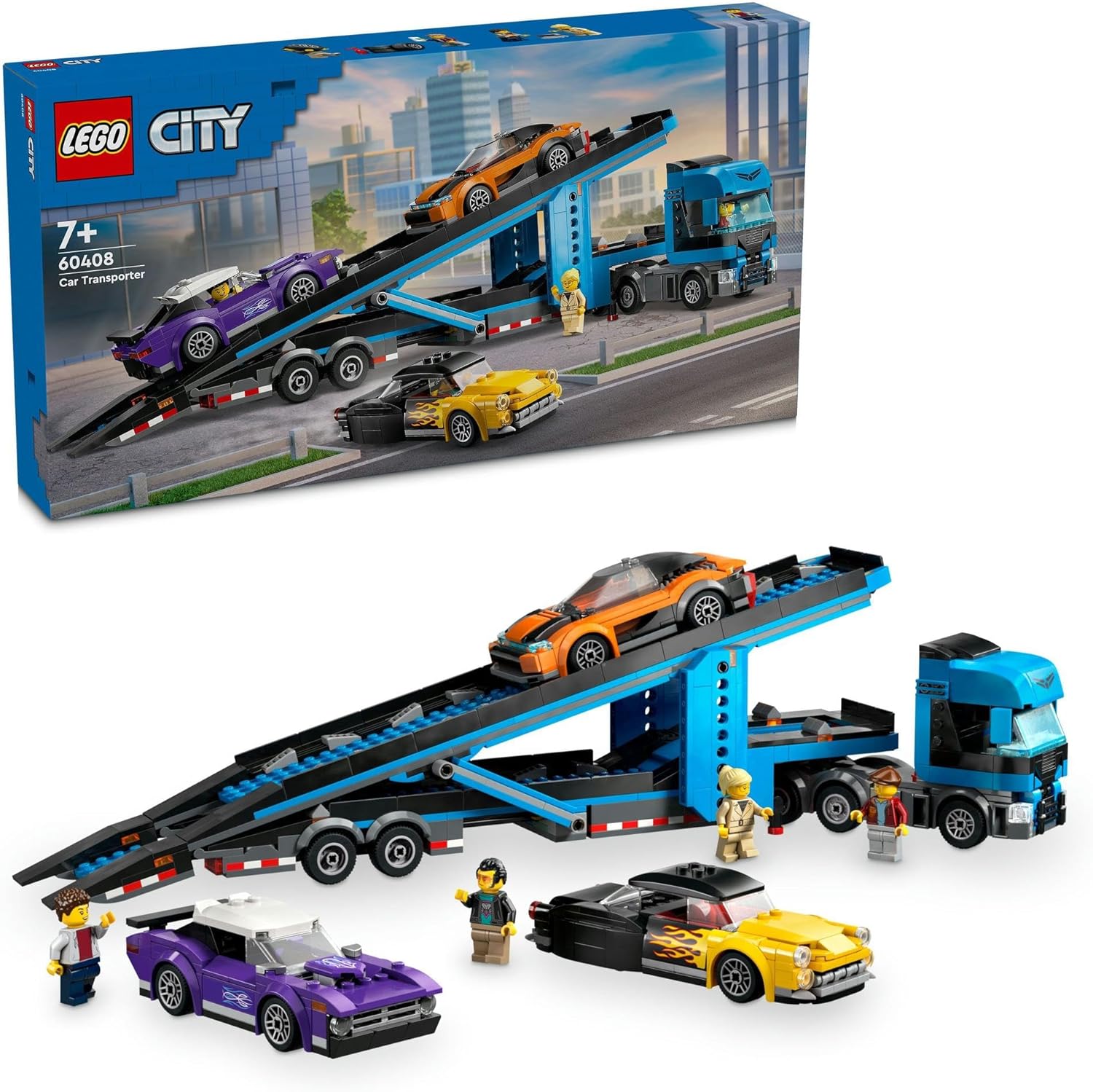 レゴ(LEGO) シティ スポーツカー輸送車 おもちゃ 玩具 誕生日 プレゼント ブロック 男の子 女の子 子供 7歳 8歳 9歳 小学生 乗り物 車 ミニカー 60408（楽天・hummingbird　楽天市場店）