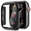 NIMASO ケース Apple Watch Series 6 / SE/Series 5 / Series4 対応 44mm 用 PC素材 強化ガラス 保護カバー アップルウォッチケース(ブラック) NWC20J147(2)