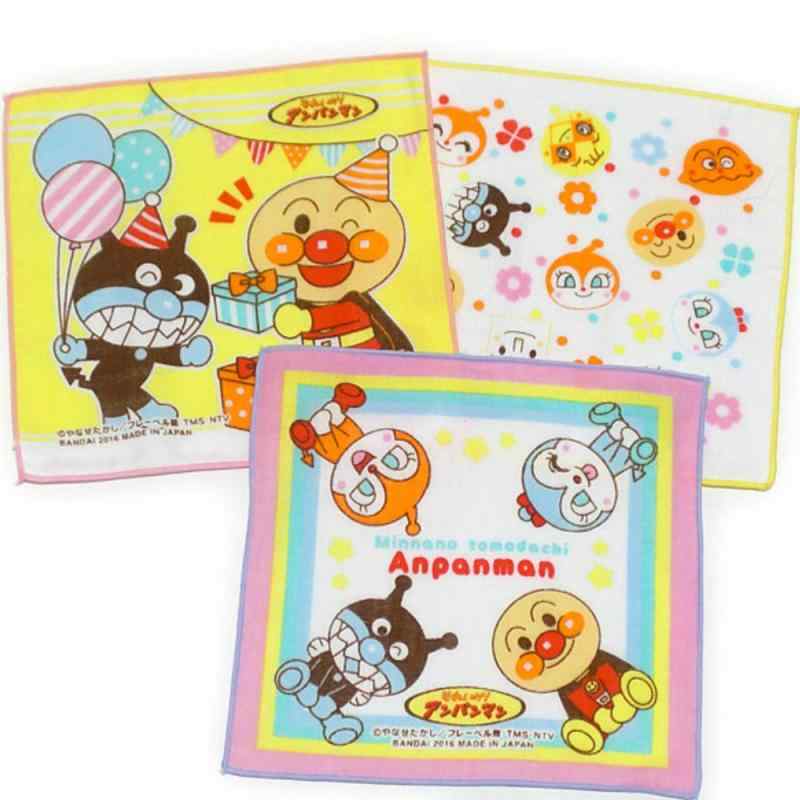 アンパンマン ガーゼハンカチ 3枚セット 19×19cmサイズ　 19×19cm素材　　 綿100％