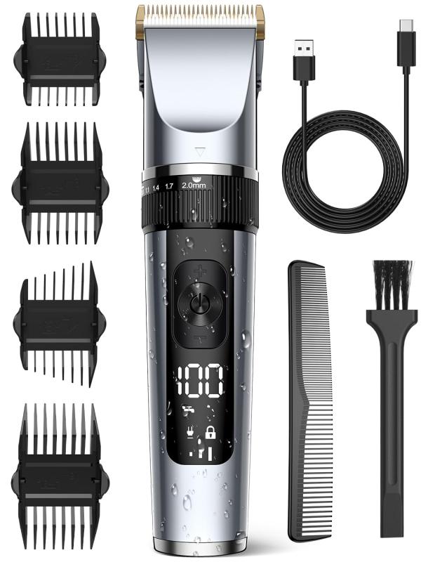 【2025新 発売・日本製刃】 バリカン メンズ 防水 usb-c 充電式 コードレス 8種類ガイドコーム 3段階スピード/5段階刈り高さ調節 低騒音 電動バリ...