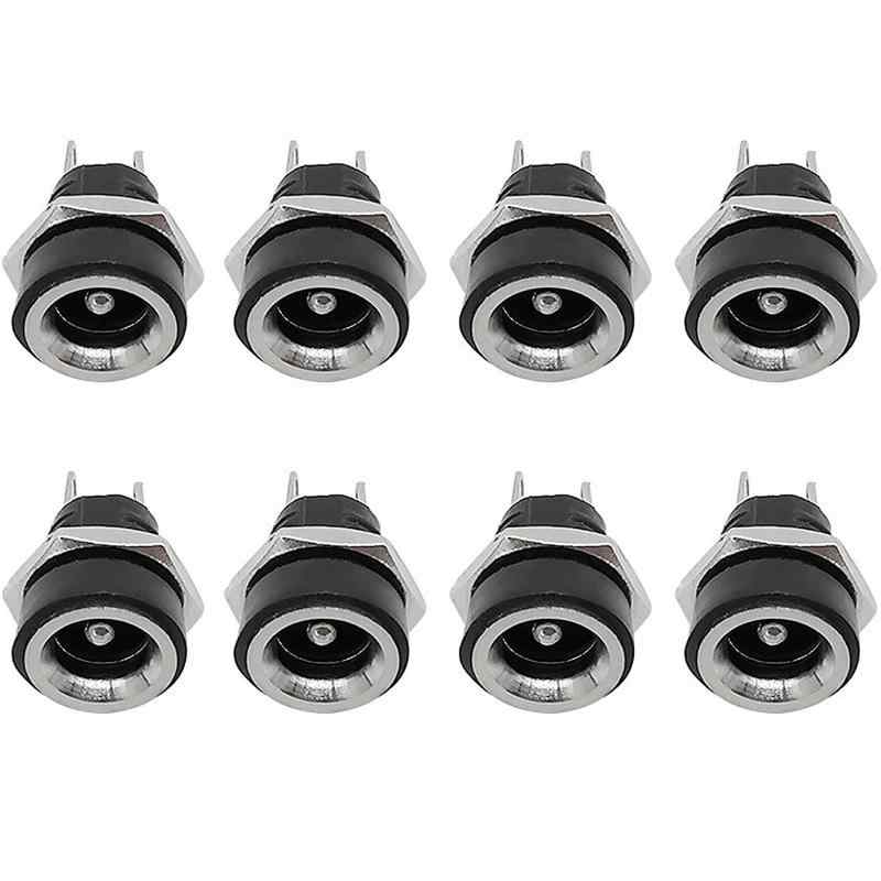 サムコス 8個セット DC電源ジャック ソケット 5.5mmx2mm プラスチック製 DC電源ジャックコネクタ 修理自作用 半田タイプ 垂直パネルマウント 基板実装 メス マウント取付