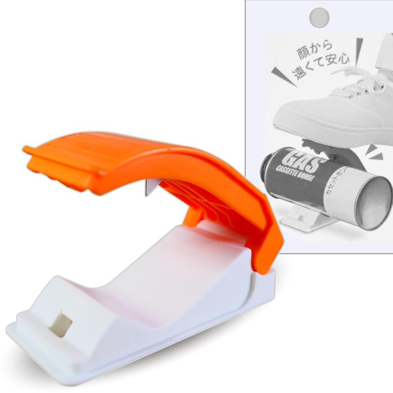 スプレー缶 ボンベ ガス抜き器 足で踏むだけ 簡単 穴あけ 廃棄処理サポート