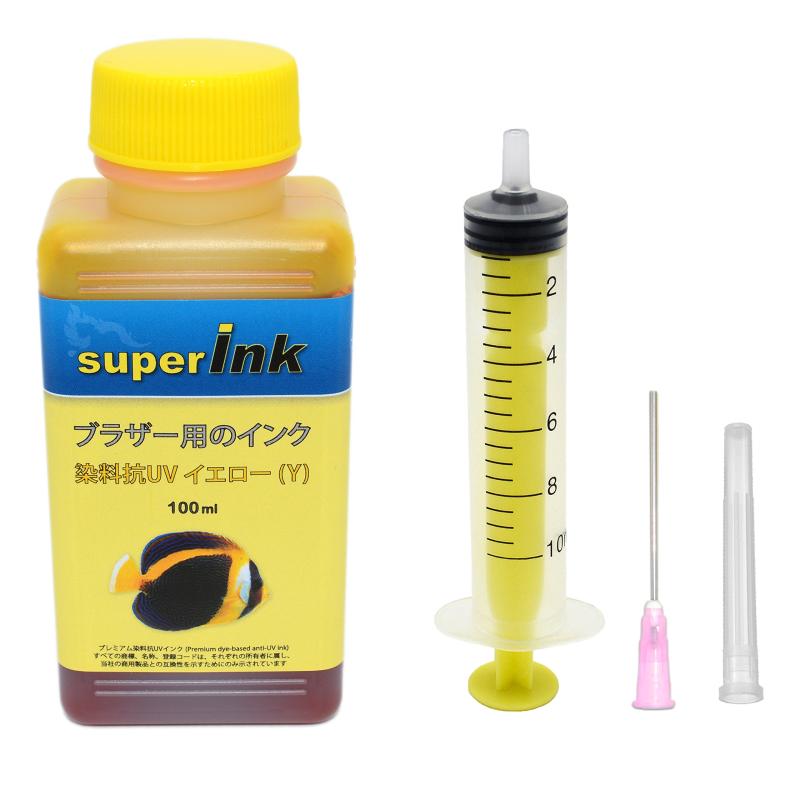 ブラザー （BROTHER）用 プレミアム （染料抗UV） 詰め替え 互換インク superInk（全機種対応） + 手袋 + 10ml注入器 + 針 + キャップ
