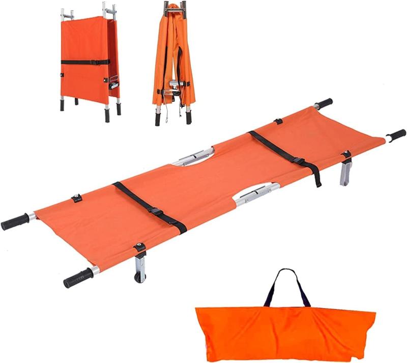 担架 2つ折り 折りたたみ式 ストレッチャー ステンレス 軽量 携行便利 防災 救助