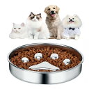 ペットボウル 早食い防止 食器 スローフードボウル フードボウル ステンレス製 洗いやすい 犬のスローフード丼 餌皿 スローフィーダー えさ皿 ゆっくり食べる 犬 猫 ペット用(4)