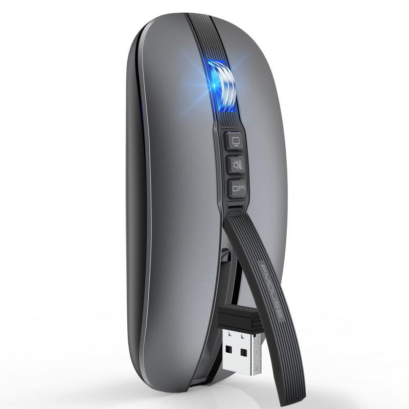 FMOUSE Bluetooth マウス ワイヤレスマウス 無線 マウス 静音 充電式 薄型 小型 6ボタン2.4GHz 光学式 高精度 省エネルギー 800/1200/1600/2400DPI デスクトップ戻るボタン 静音ボタン windows mac