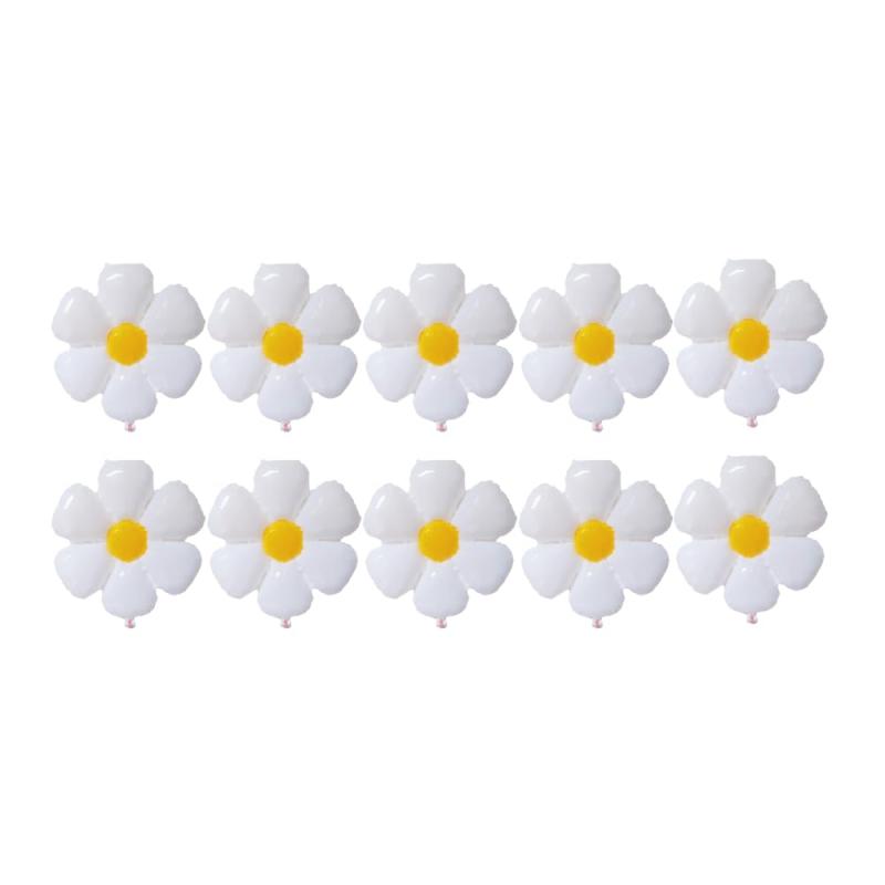 Motto Collection 10点セット 風船 バルーン アルミ風船 花 フラワー デイジー ヒナギク 約45×50cm 誕生会 バースデー 結婚式 ウェディング パーティー イベント クリスマス 忘年会 学園祭 お祭り