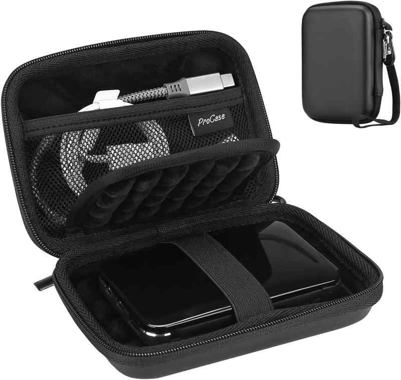 ProCase 汎用 HDD保管ケースEVA材 2.5インチハードディスク対応可能： Western Digital WD Elements Seagate Backup Plus 1TB 2TB 4TB USB 3.0耐衝撃 耐水性My Passpor