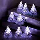 CINECE クリスマス 飾り LED イルミネーション 卓上 8個・電池付き 光る 置物 電飾 室内 インテリア プレゼント 撮影 おしゃれ かわいい ミニ ツリー クリスタル|詳細画像