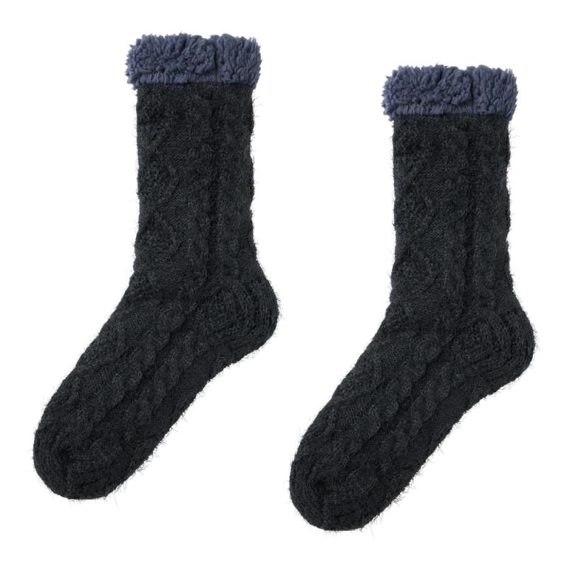 [グンゼ] あったか靴下 UCHI-COLLE/ウチコレ 肌側ボア もこもこ ミドル丈 防寒 メンズ