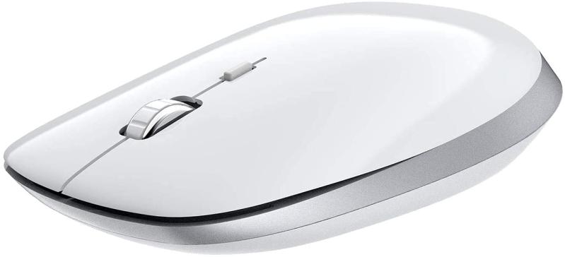 FENIFOX 無線 Bluetooth マウス - 無線 光学 消音 薄型 ワイヤレスマウス 携帯 マウス 静音 小型 ワイヤレス Windows PC Mac Android用 (銀白)