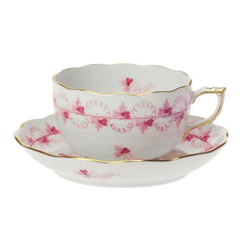 ヘレンド (HEREND) PEP パセリ ピンク ティーカップソーサー 724 [並行輸入品]