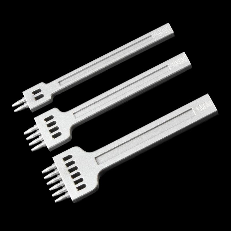 KIMLONTON 丸目打ち 円型穴あけポンチ 革ポンチ 円形打ち 革ベルト用打ち具 レザークラフト道具 2本歯..