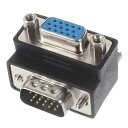 VGAオス-VGAメス L字型 直角 延長アダプター 変換アダプター D-sub15ピン オス・メス