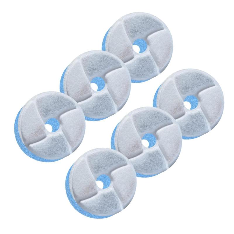 猫 水 フィルター 自動循環水飲み器フィルター 水飲み器 フィルター 高密度微孔性フィルター綿 活性炭フィルター 四重濾過 イオン交換樹脂6枚セット 猫みずのみ...