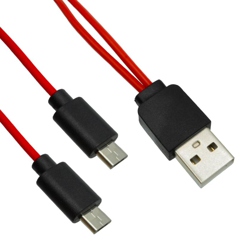 エスエスエーサービス microUSB二股ケーブル