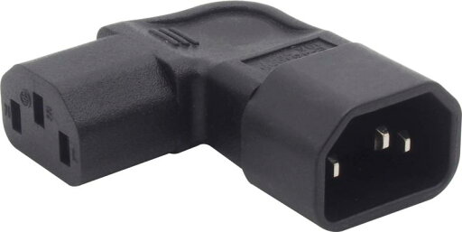 オーディオファン 3ピン 変換コネクタ L字 右向き 3ピン メス (IEC 60320 C13) ⇔ 3ピン オス (IEC 60320 C14)【アングルC】 オーディオファン 3ピン 変換コネクタ L字 右向き 3ピン メス (IEC 60320 C13) ⇔ 3ピン オス (IEC 60320 C14)【アングルC】