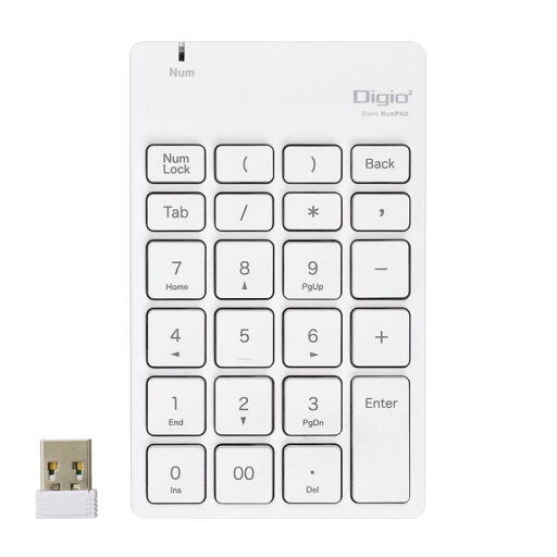 ナカバヤシ(Nakabayashi) Digio2 テンキーボード 静音 ワイヤレス USB ホワイト Z0523 ナカバヤシ(Nakabayashi) Digio2 テンキーボード 静音 ワイヤレス USB ホワイト Z0523