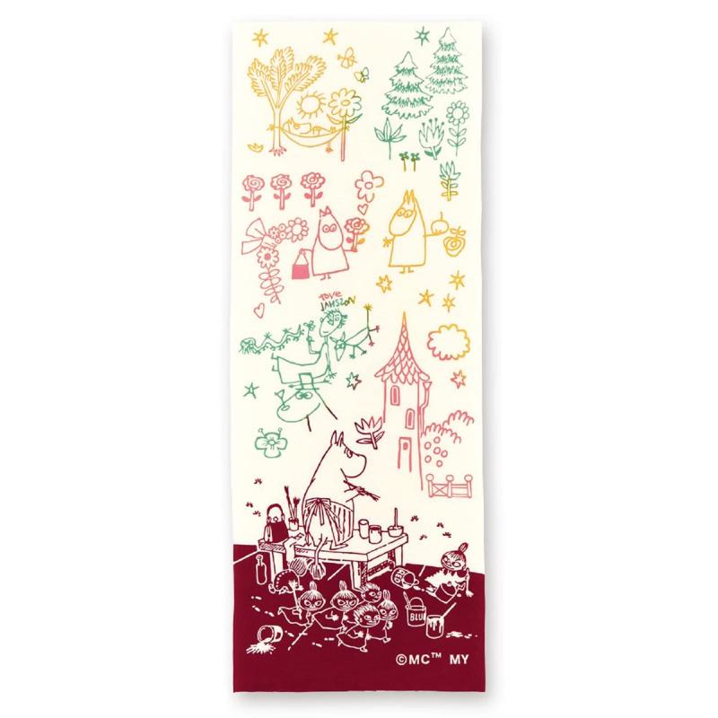 ミヤモトタオル(Miyamoto-towel) ムーミン 注染手ぬぐい ムーミンママ&amp;落書き 約33×90cm 日本製 51015