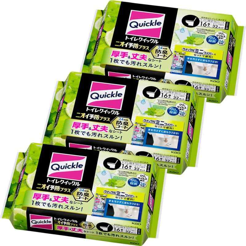 クイックル 【まとめ買い】トイレニオイ予防プラスシトラス替え16枚×3個