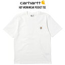カーハート Tシャツ メンズ CARHARTT (カーハート) K87 WORKWEAR POCKET TEE ワークウェアポケットTシャツ ルーズフィット ビッグシルエット WHITE