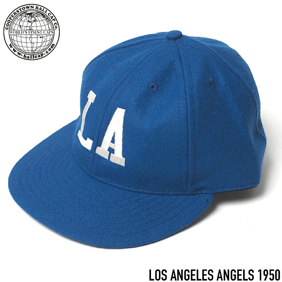 乐天商城 - COOPERSTOWN BALL CAP CO. (クーパーズタウンボールキャップ) LOS ANGELES ANGELS 1950 ベースボールキャップ 3インチバイザー ROYAL