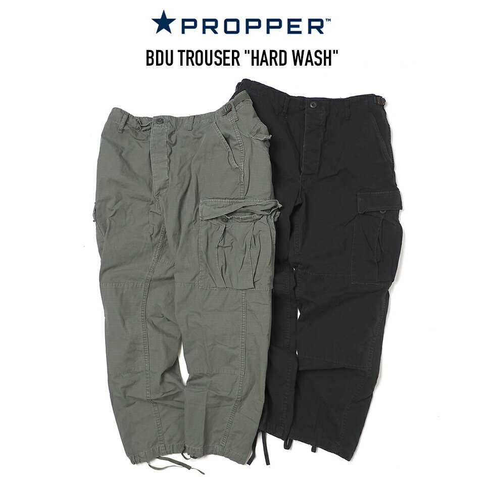 乐天商城 - PROPPER (プロッパー) BDU TROUSER 100% COTTON RIPSTOP HARD WASH コットンリップストップカーゴパンツ ハードウォッシュ加工