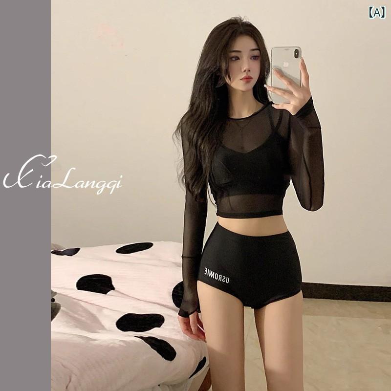 水着 レディース 体型カバー 分 体 式 長袖 水着 女性 仙 温泉 特 辛 ビキニ 三点 セット セクシー 肉 隠し 直売