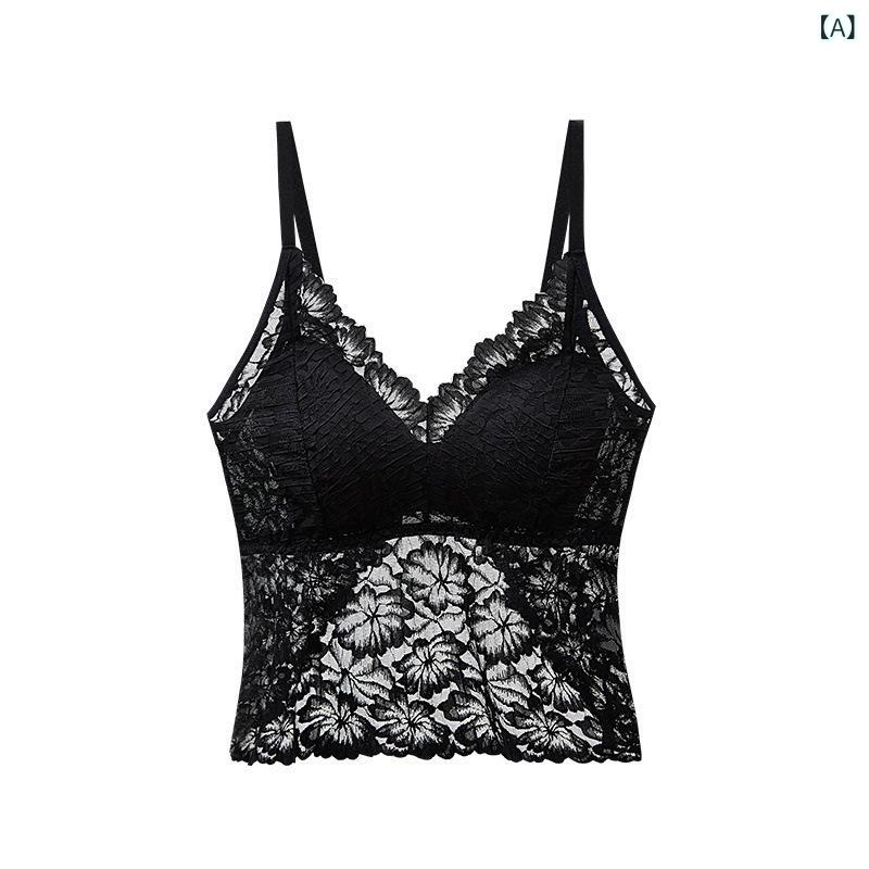 吸湿速乾 冷感 涼しい 薄手 スポーツ ストレッチ 新型 セクシー レースの ストラップと 胸の パッドが 快適に まとめられています。