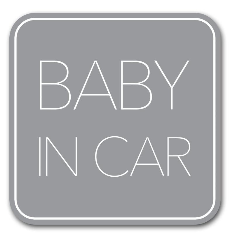 ベビーインカー マグネット【 シンプルデザイン 】Baby in car 赤ちゃん乗っています Baby On Board ステッカー サイン シンプル グレー